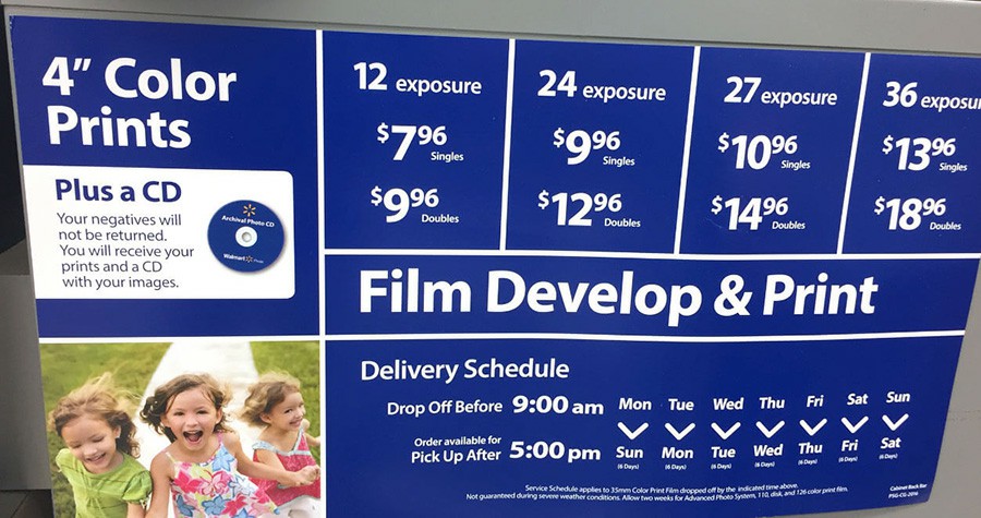 Cost To Develop Film At Walmart