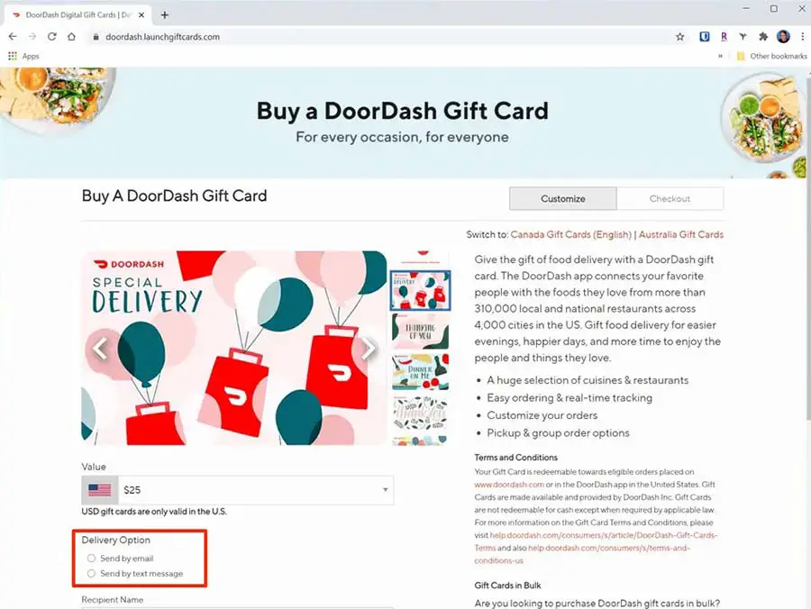 How To Purchase DoorDash Gift Cards